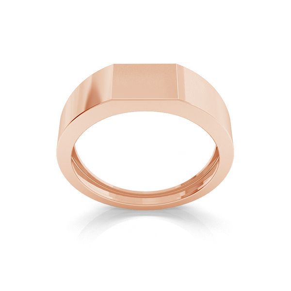14k Gold Ladies Diamond Signet Ring 1/10 Ctw. 10mm Solid Back | Sarraf.com